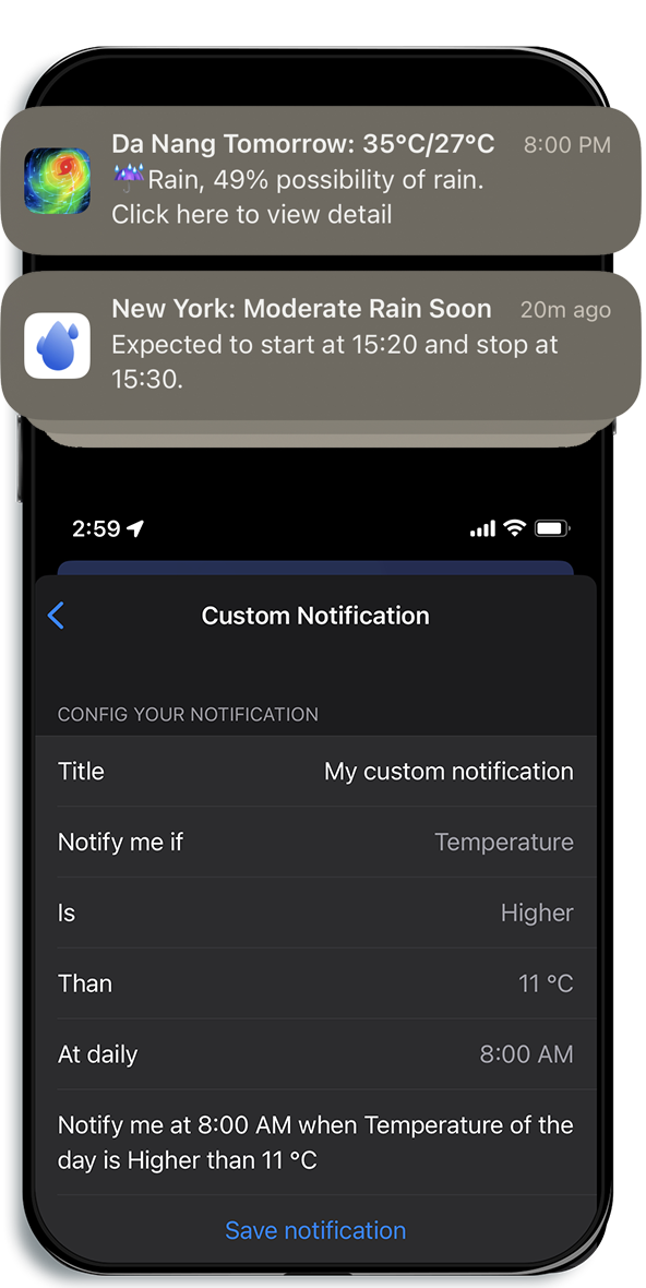 Custom weather alerts